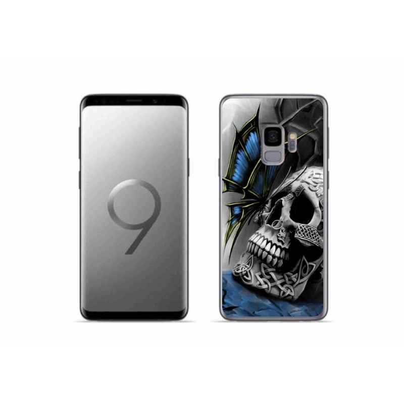 Gelový kryt mmCase na mobil Samsung Galaxy S9 - motýl a lebka