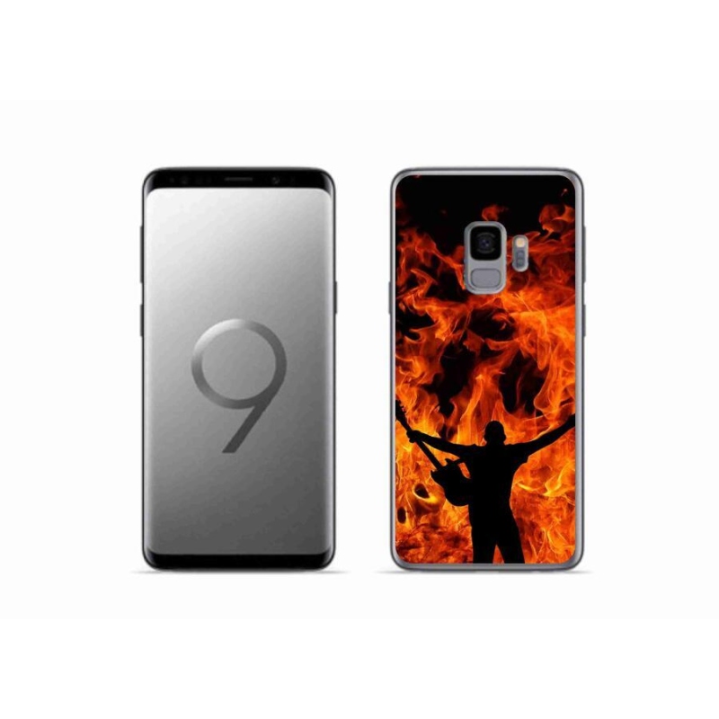 Gelový kryt mmCase na mobil Samsung Galaxy S9 - muzikant a oheň