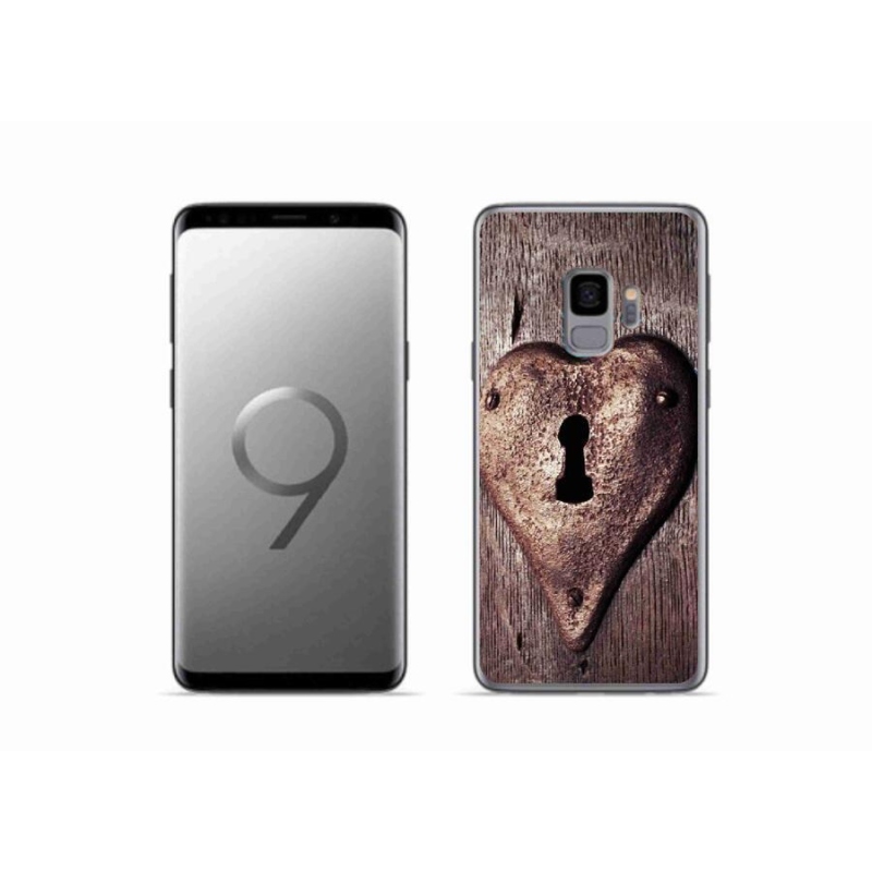 Gelový kryt mmCase na mobil Samsung Galaxy S9 - zámek ve tvaru srdce