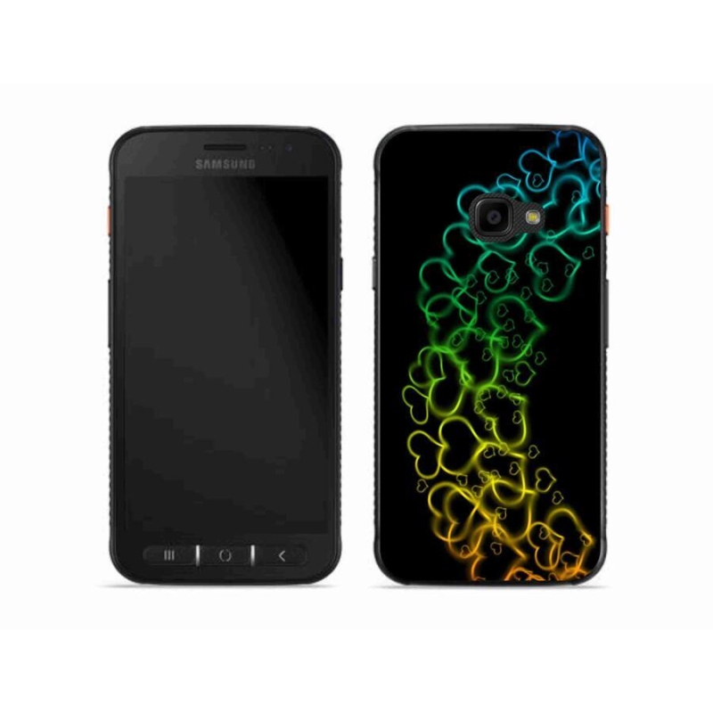 Gelový kryt mmCase na mobil Samsung Galaxy Xcover 4S - barevná srdíčka