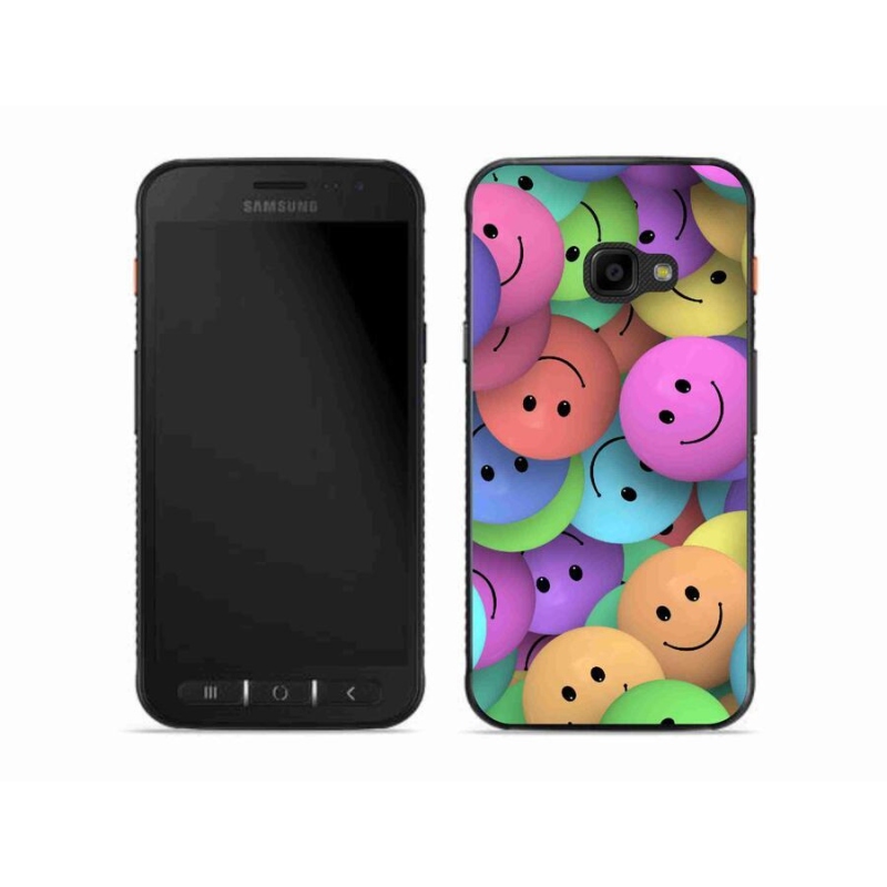 Gelový kryt mmCase na mobil Samsung Galaxy Xcover 4S - barevní smajlíci