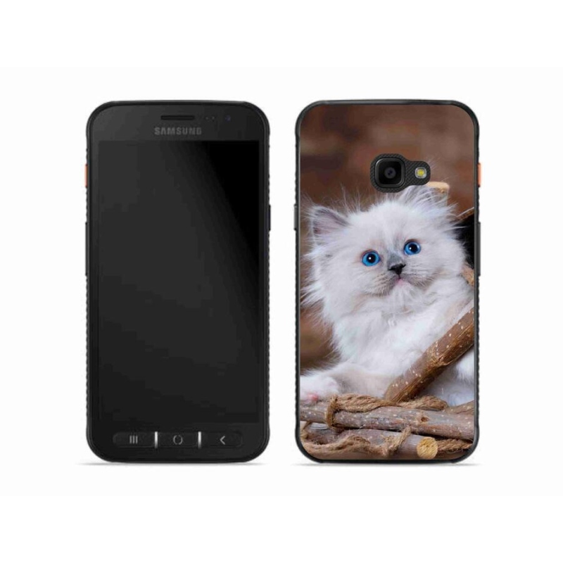 Gelový kryt mmCase na mobil Samsung Galaxy Xcover 4S - bílé kotě