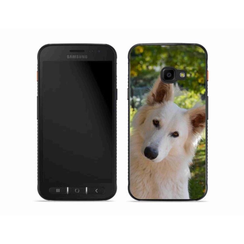 Gelový kryt mmCase na mobil Samsung Galaxy Xcover 4S - bílý švýcarský ovčák 1