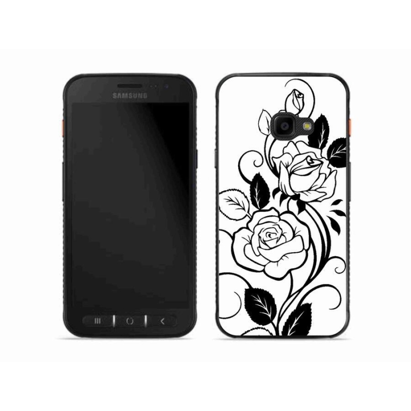 Gelový kryt mmCase na mobil Samsung Galaxy Xcover 4S - černobílá růže