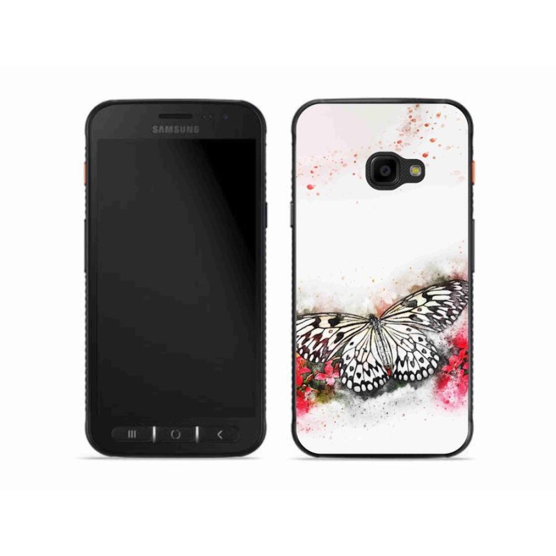 Gelový kryt mmCase na mobil Samsung Galaxy Xcover 4S - černobílý motýl