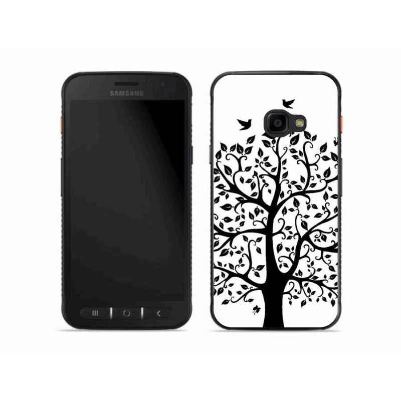 Gelový kryt mmCase na mobil Samsung Galaxy Xcover 4S - černobílý strom