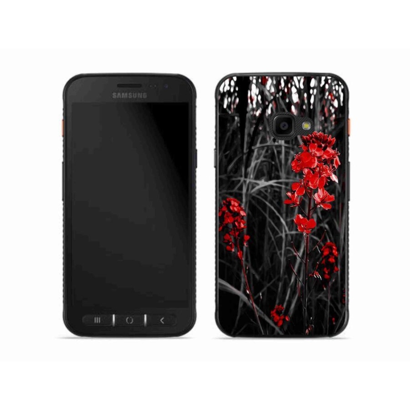 Gelový kryt mmCase na mobil Samsung Galaxy Xcover 4S - červená rostlina