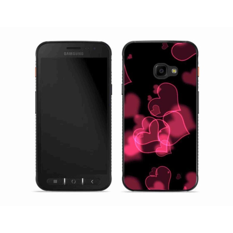 Gelový kryt mmCase na mobil Samsung Galaxy Xcover 4S - červená srdíčka