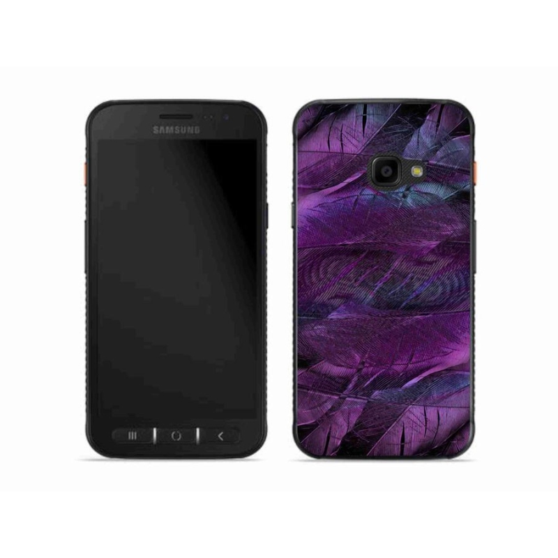 Gelový kryt mmCase na mobil Samsung Galaxy Xcover 4S - fialová pírka