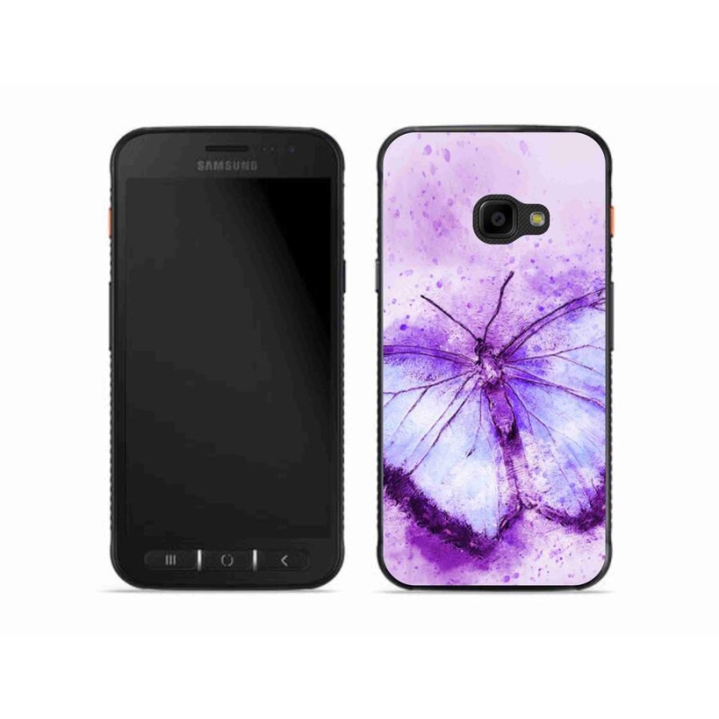 Gelový kryt mmCase na mobil Samsung Galaxy Xcover 4S - fialový motýl