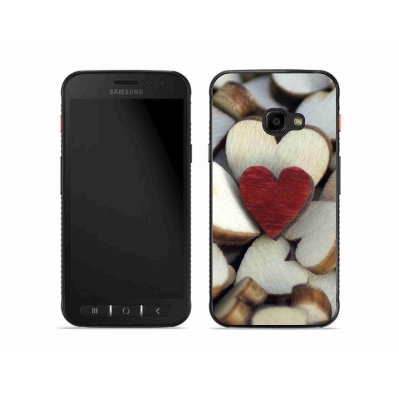 Gelový kryt mmCase na mobil Samsung Galaxy Xcover 4S - gravírované červené srdce