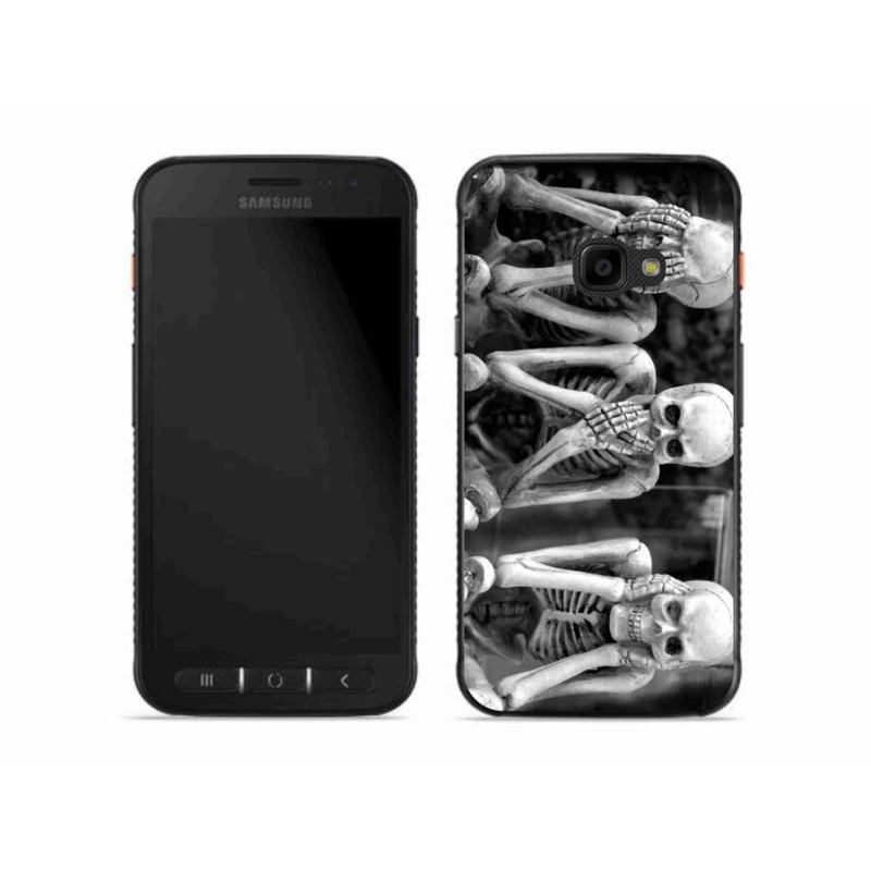 Gelový kryt mmCase na mobil Samsung Galaxy Xcover 4S - kostlivci