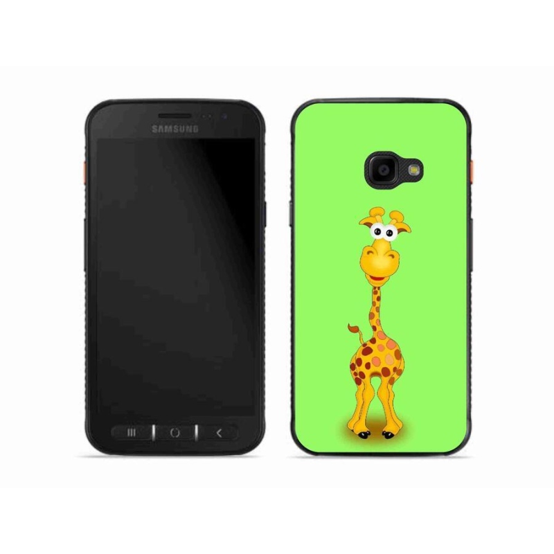 Gelový kryt mmCase na mobil Samsung Galaxy Xcover 4S - kreslená žirafa