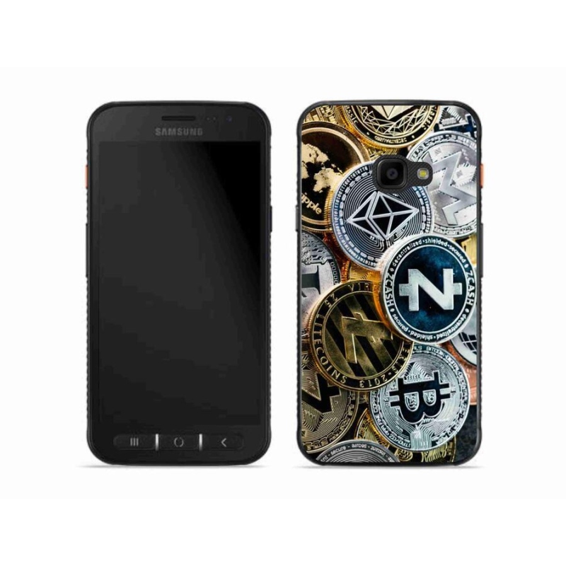 Gelový kryt mmCase na mobil Samsung Galaxy Xcover 4S - kryptoměny