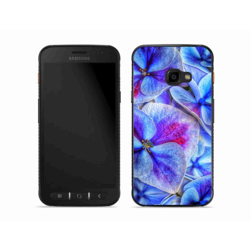 Gelový kryt mmCase na mobil Samsung Galaxy Xcover 4S - modré květy 1