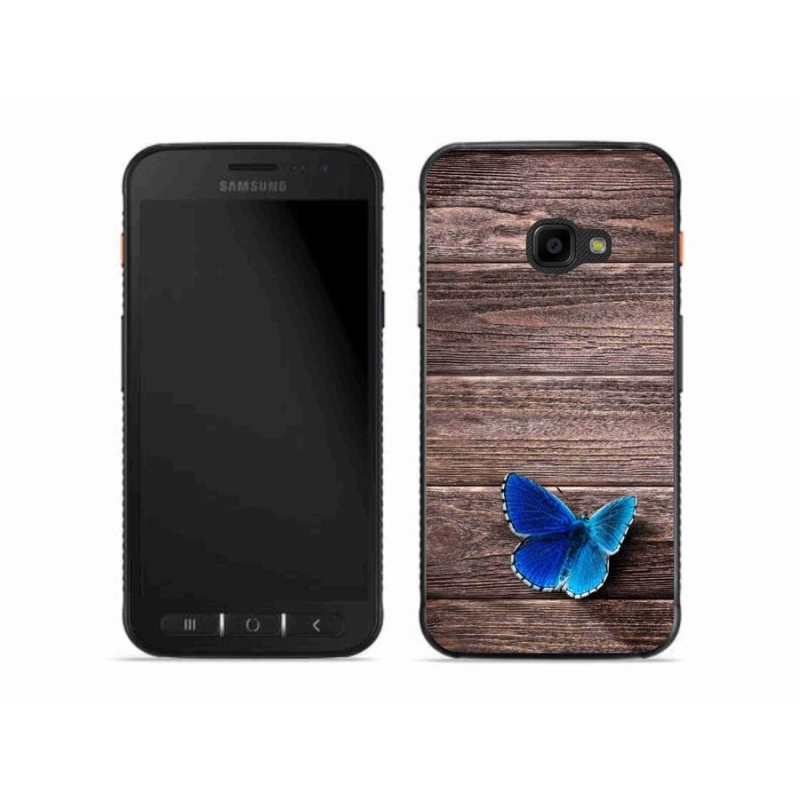 Gelový kryt mmCase na mobil Samsung Galaxy Xcover 4S - modrý motýl 1