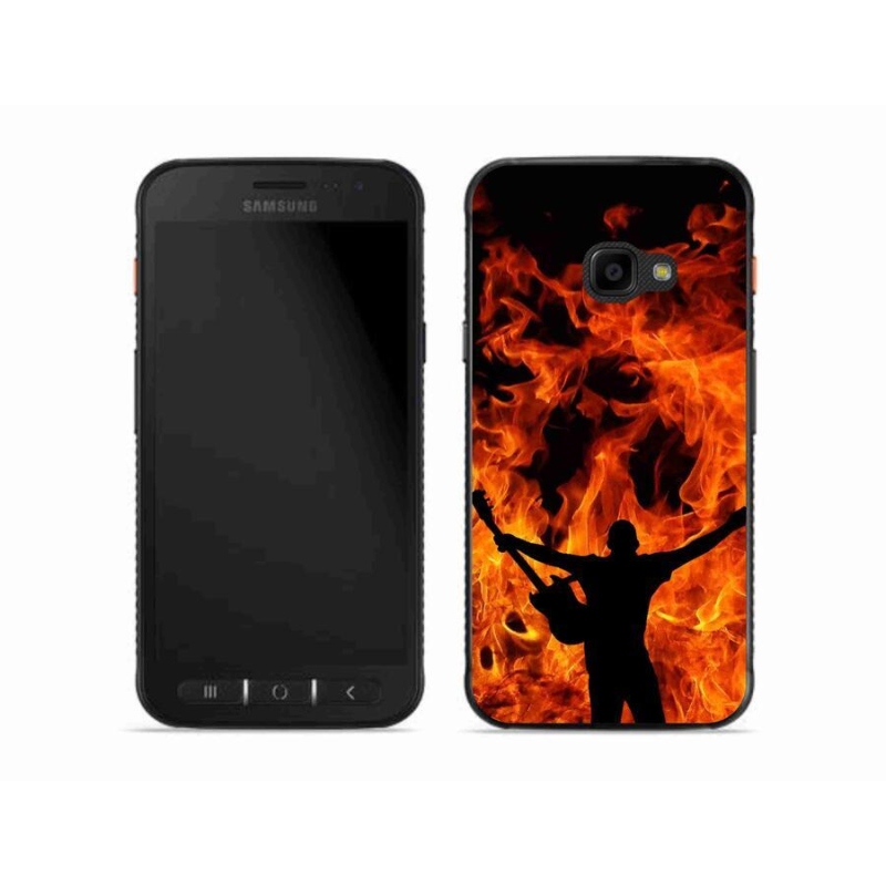 Gelový kryt mmCase na mobil Samsung Galaxy Xcover 4S - muzikant a oheň