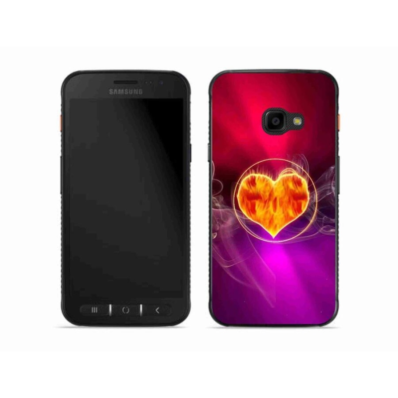 Gelový kryt mmCase na mobil Samsung Galaxy Xcover 4S - ohnivé srdce