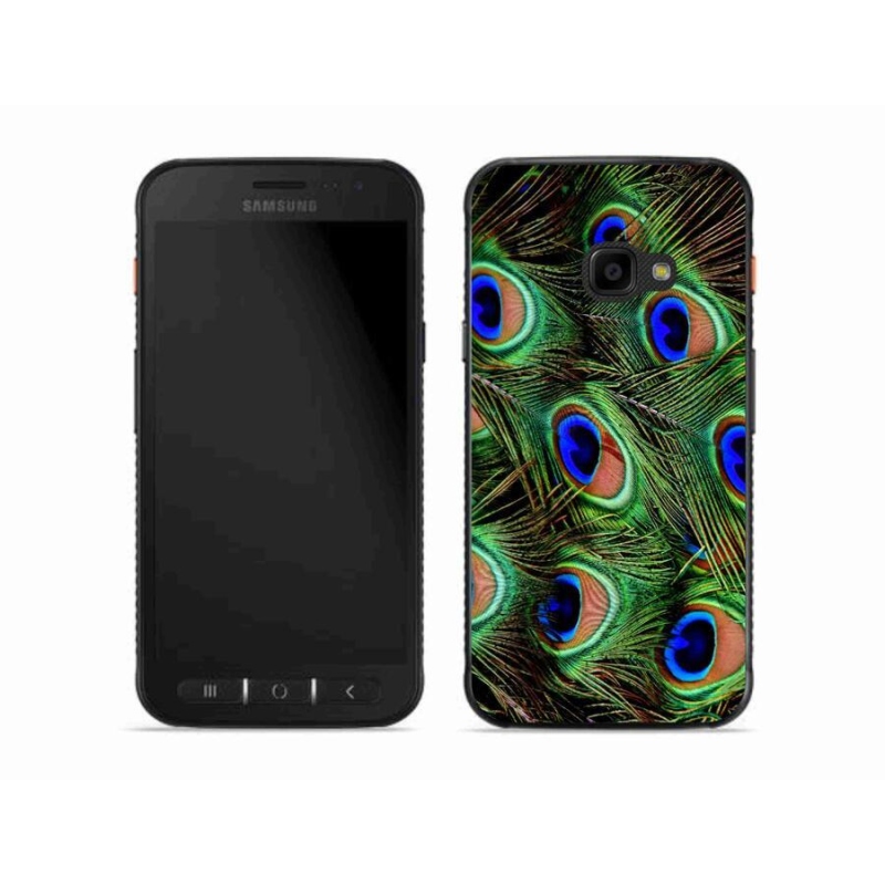 Gelový kryt mmCase na mobil Samsung Galaxy Xcover 4S - paví peří