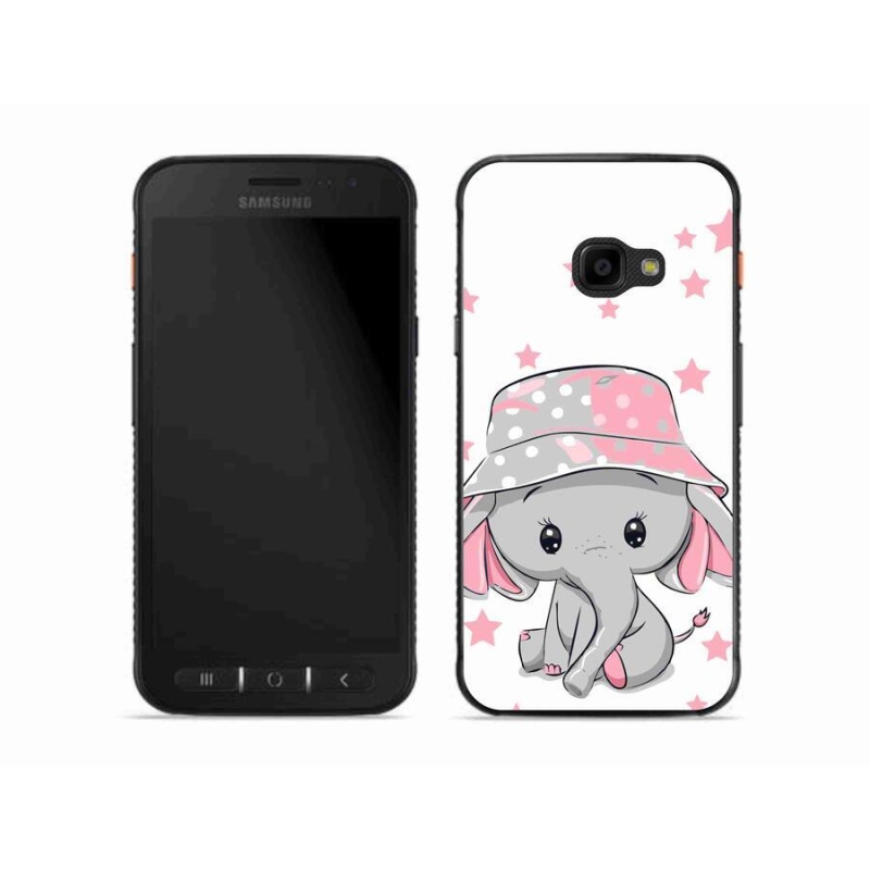 Gelový kryt mmCase na mobil Samsung Galaxy Xcover 4S - růžový slon