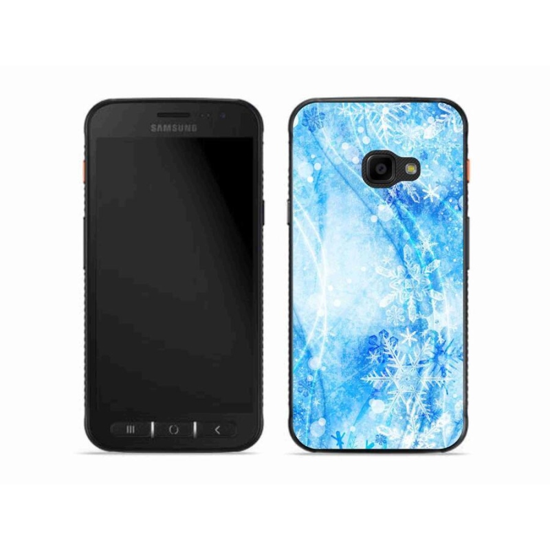 Gelový kryt mmCase na mobil Samsung Galaxy Xcover 4S - sněhové vločky