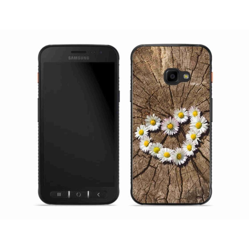 Gelový kryt mmCase na mobil Samsung Galaxy Xcover 4S - srdce z kopretin