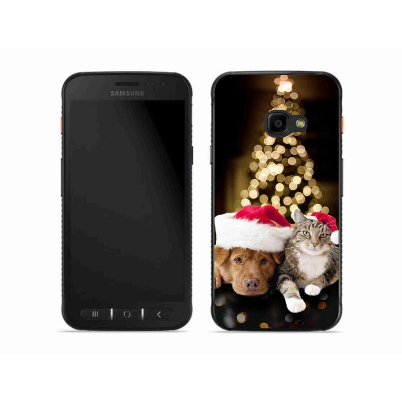 Gelový kryt mmCase na mobil Samsung Galaxy Xcover 4S - vánoční pes a kočka