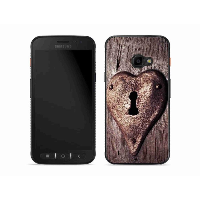Gelový kryt mmCase na mobil Samsung Galaxy Xcover 4S - zámek ve tvaru srdce