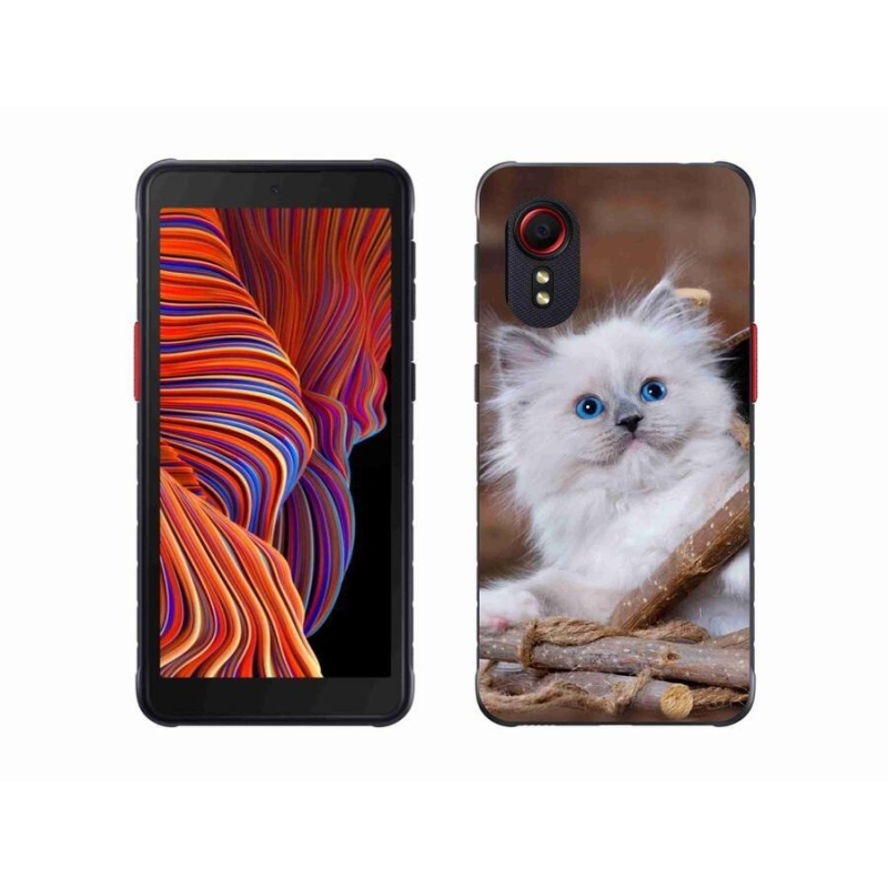 Gelový kryt mmCase na mobil Samsung Galaxy Xcover 5 - bílé kotě