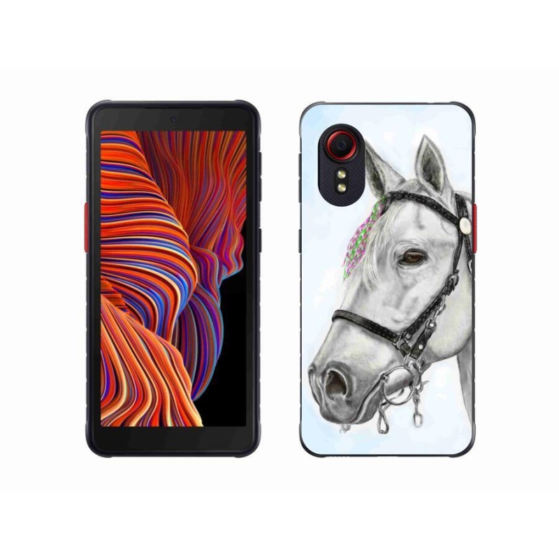Gelový kryt mmCase na mobil Samsung Galaxy Xcover 5 - bílý kůň 1