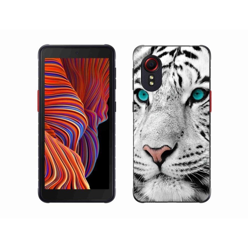Gelový kryt mmCase na mobil Samsung Galaxy Xcover 5 - bílý tygr