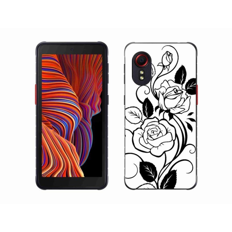 Gelový kryt mmCase na mobil Samsung Galaxy Xcover 5 - černobílá růže