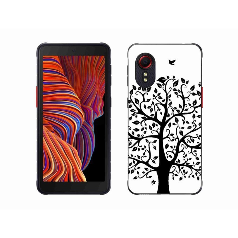 Gelový kryt mmCase na mobil Samsung Galaxy Xcover 5 - černobílý strom