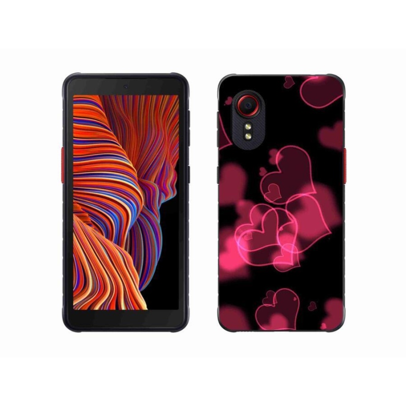 Gelový kryt mmCase na mobil Samsung Galaxy Xcover 5 - červená srdíčka