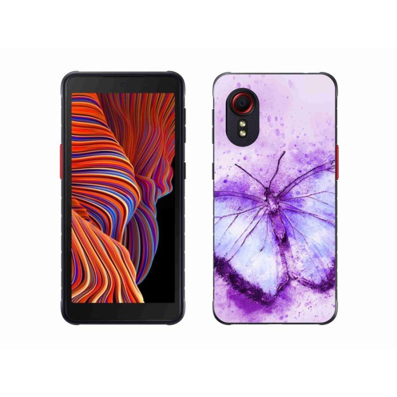 Gelový kryt mmCase na mobil Samsung Galaxy Xcover 5 - fialový motýl