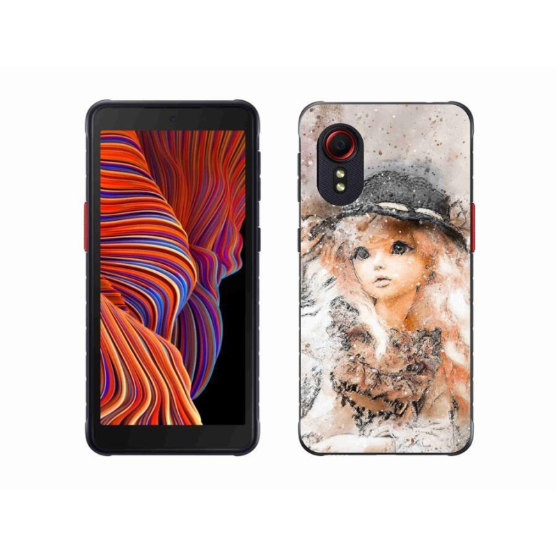 Gelový kryt mmCase na mobil Samsung Galaxy Xcover 5 - holčička s kloboukem