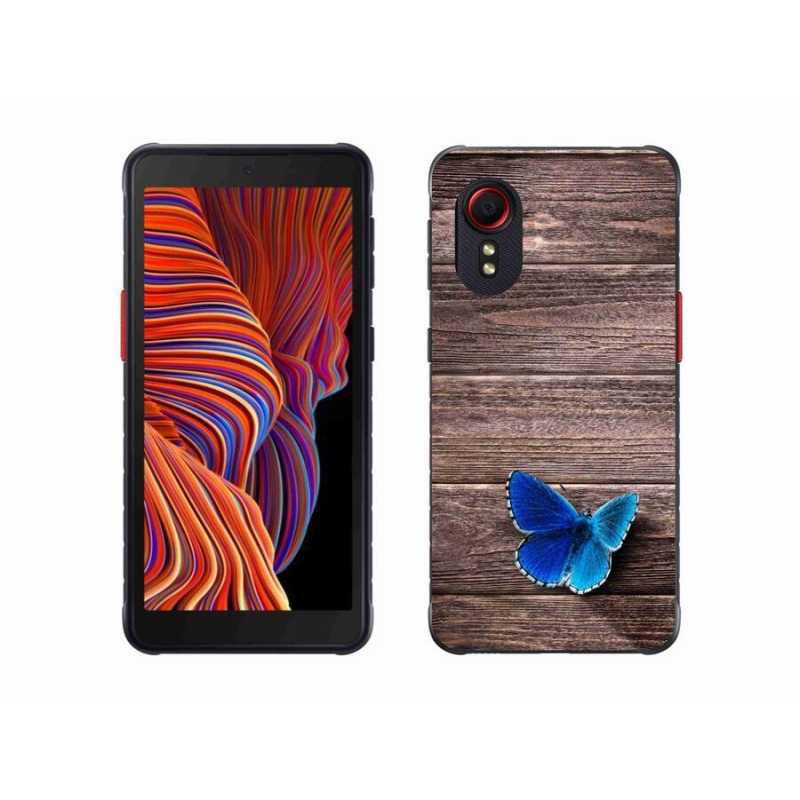 Gelový kryt mmCase na mobil Samsung Galaxy Xcover 5 - modrý motýl 1