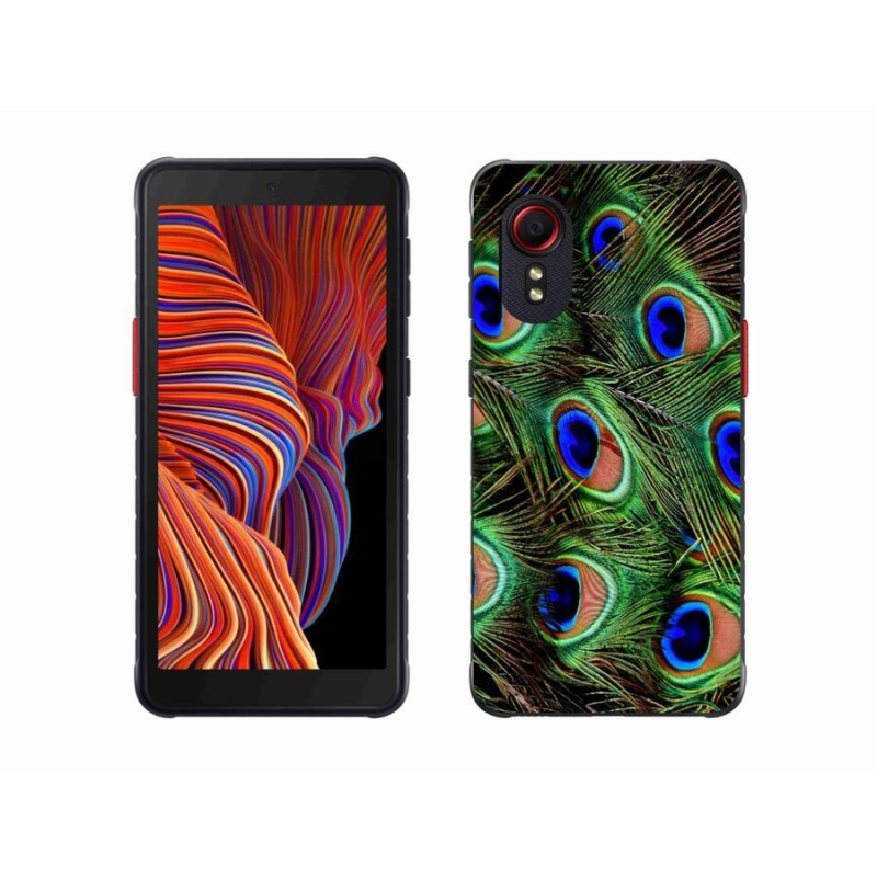 Gelový kryt mmCase na mobil Samsung Galaxy Xcover 5 - paví peří