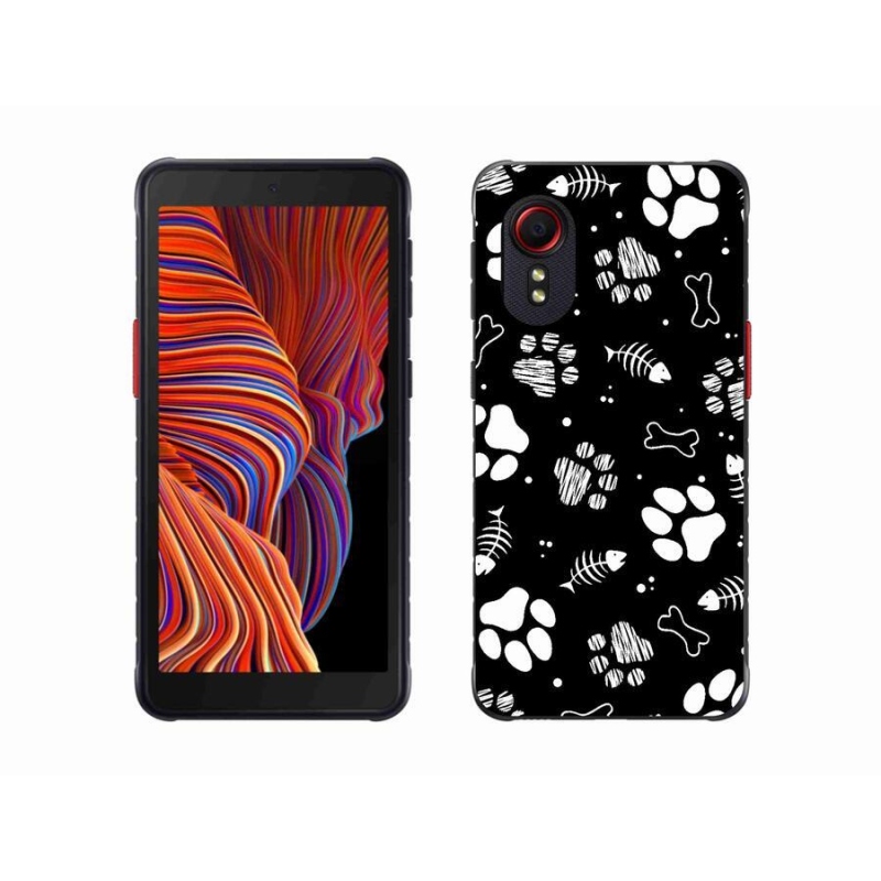Gelový kryt mmCase na mobil Samsung Galaxy Xcover 5 - psí tlapky