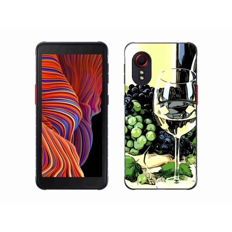Gelový kryt mmCase na mobil Samsung Galaxy Xcover 5 - sklenka vína