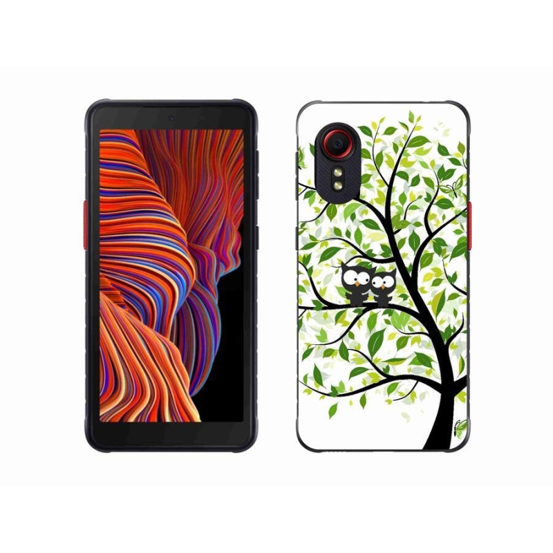 Gelový kryt mmCase na mobil Samsung Galaxy Xcover 5 - sovičky na stromě