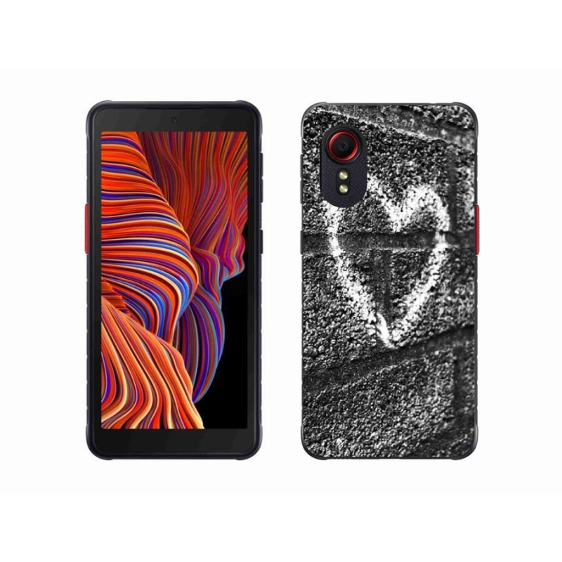 Gelový kryt mmCase na mobil Samsung Galaxy Xcover 5 - srdce na zdi