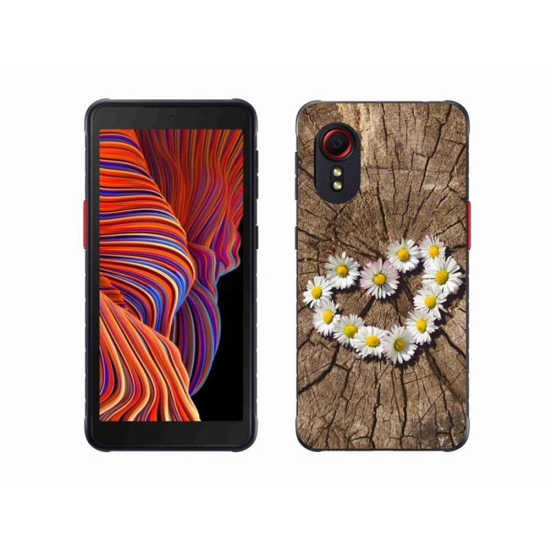 Gelový kryt mmCase na mobil Samsung Galaxy Xcover 5 - srdce z kopretin