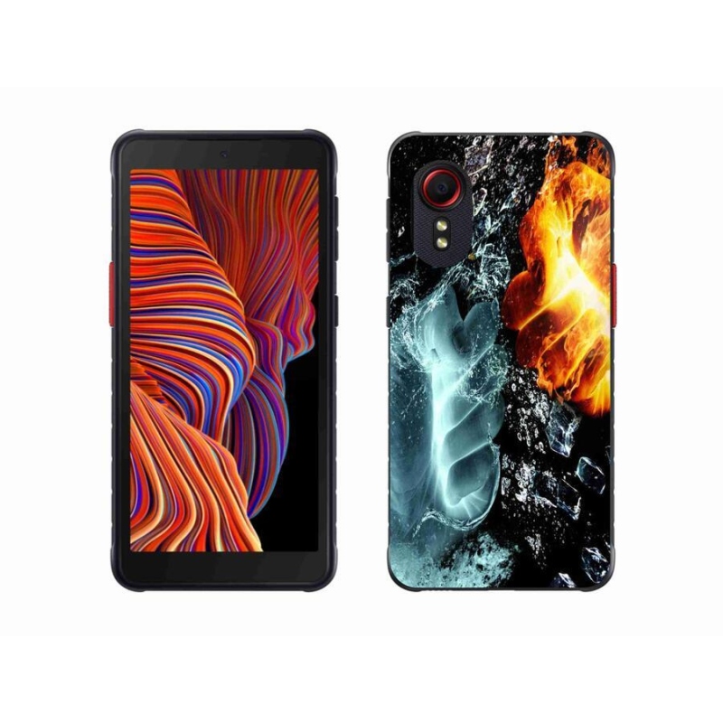 Gelový kryt mmCase na mobil Samsung Galaxy Xcover 5 - voda a oheň