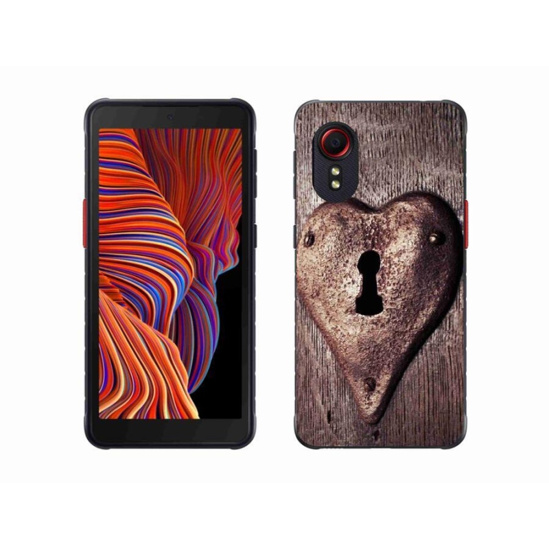 Gelový kryt mmCase na mobil Samsung Galaxy Xcover 5 - zámek ve tvaru srdce
