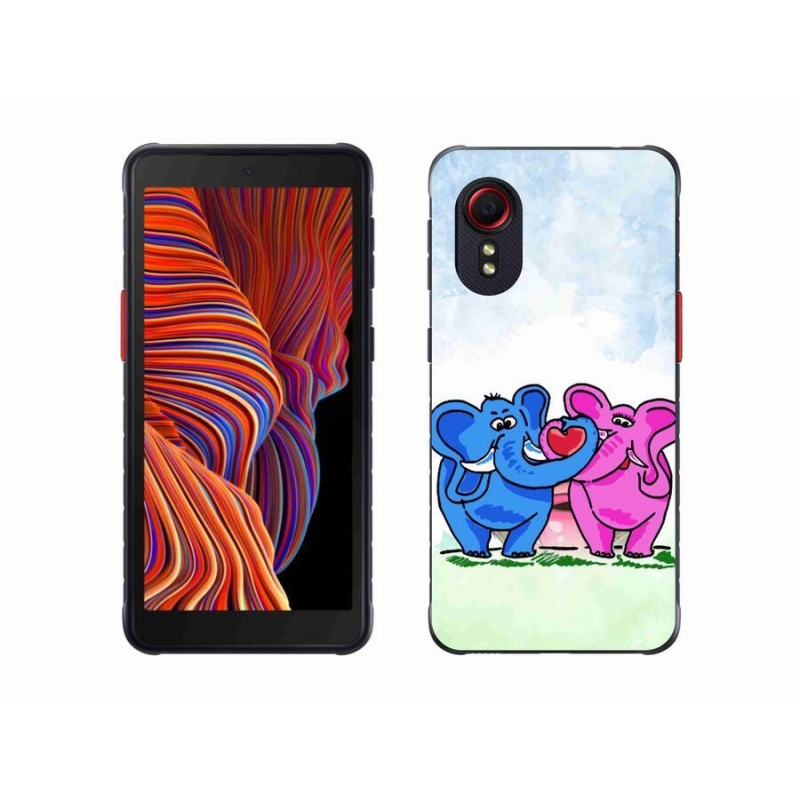 Gelový kryt mmCase na mobil Samsung Galaxy Xcover 5 - zamilovaní sloni