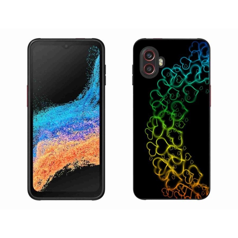 Gelový kryt mmCase na mobil Samsung Galaxy Xcover 6 Pro - barevná srdíčka