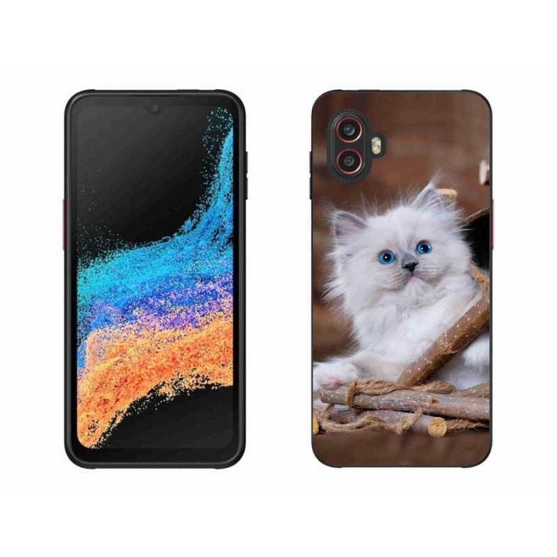Gelový kryt mmCase na mobil Samsung Galaxy Xcover 6 Pro - bílé kotě