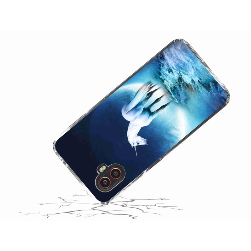 Gelový kryt mmCase na mobil Samsung Galaxy Xcover 6 Pro - bílý jednorožec