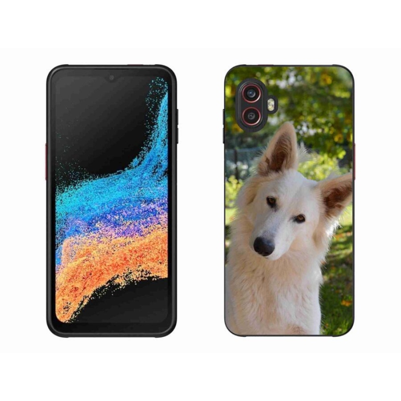 Gelový kryt mmCase na mobil Samsung Galaxy Xcover 6 Pro - bílý švýcarský ovčák 1
